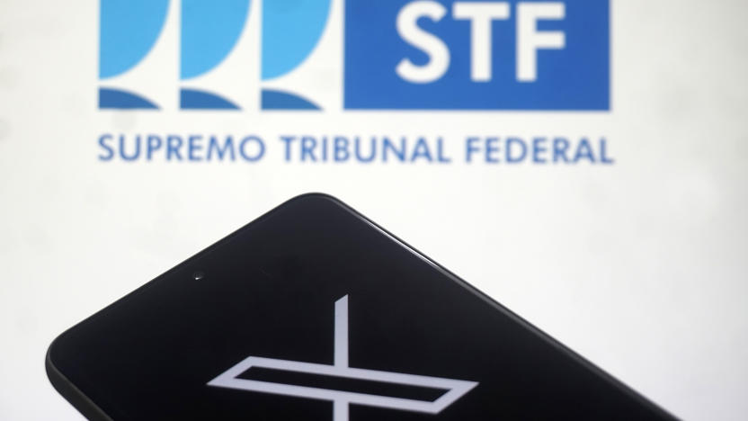 The Federal Supreme Court (STF) in Brazil suspends Elon Musk's social network after it fails to comply with orders from Minister Alexandre de Moraes to block accounts of those being investigated by the Brazilian justice system. (Photo by Cris Faga/NurPhoto via Getty Images)