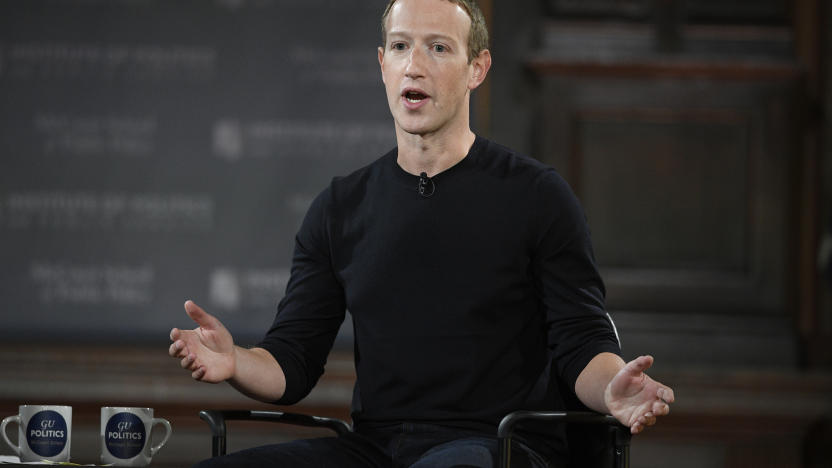 FILE - Mark Zuckerberg speaks at Georgetown University, on Oct. 17, 2019, in Washington. Meta CEO Mark Zuckerberg will kick off the tech giant’s Connect developer conference on Wednesday, Sept. 27, 2023, with a focus on virtual and augmented reality and artificial intelligence. (AP Photo/Nick Wass, File)