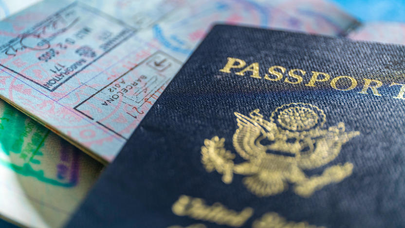 Close-up of American passport