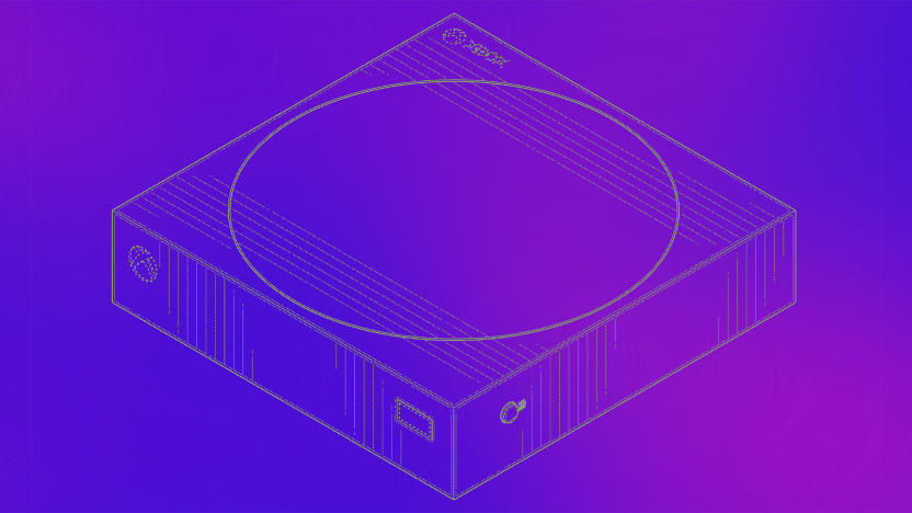 A rendering of the scrapped Keystone streaming console from a Microsoft patent