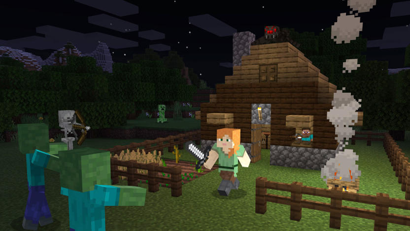 Fighting mobs in 'Minecraft'